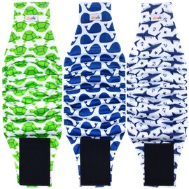 Grecle Premium Male Dog Wraps - High Absorbency Male Dog Diapers (Pack of 3) - Washable Belly Band for Male Dogs Incontinence and Puppy Training (Whale, S)