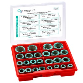 KINETICS LINE Gasket Set with 320 Fibre Flat Seals (Sealing Box with 3/8 Inch to 1 Inch) Fibre Gaskets for Plumbing, Heating, Air Conditioning, Ventilation, Piping and Garden (max. 180 °C)
