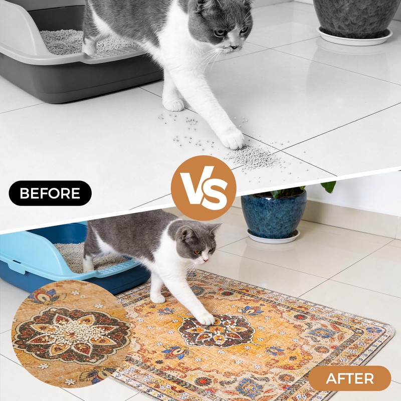 Homimp Cat Litter Mat, Litter Trapping Mat 2 Pack, Contains