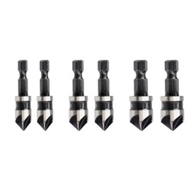 YXIING 6 Pcs Countersink Drill Bit, Countersink Drill Bits Set1/4 Inch 12mm/16mm/19mm Counter Sink Drill Bits for Wood