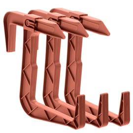 KADAX Flower Box Holder No Drilling Required, Balcony Box Holder Set, Adjustable Hooks and Holders for Flower Box, Flower Box Holder for Balcony and Windowsill (Pack of 3, Terracota)