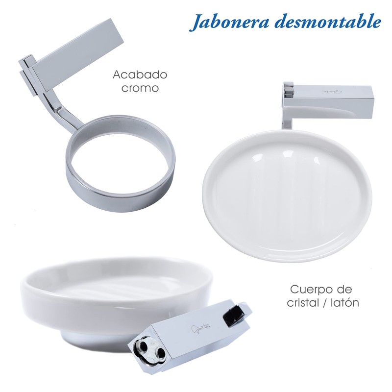 GRAVITA Jabonera de Cristal con Base