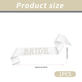 Bride Sash, Rhinestones Pearls Bride Sash Bachelorette Party, Bachelorette Party Favors Decorations, Bridal White Pearl Sashes Shower Gifts for Wedding