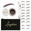 Eyebrow Stamp Stencil Kit for Women Dark Brown, Waterproof &