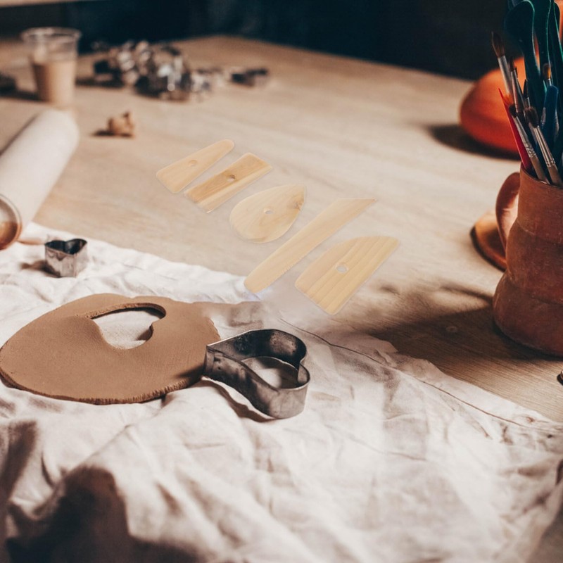 ULTECHNOVO Woodcarving Tools Set Wood Pottery Ribs 5pcs Clay Tools