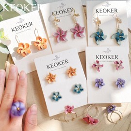 KEOKER Pinwheel Polymer Clay Cutters, Spring Polymer Clay Cutters, Summer Clay Cutters for Polymer Clay Jewelry, Summer Clay Earring Cutters, 6 Shapes Clay Cutters for Earrings, Spring Clay Cutters