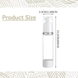 TANEMUDO 65 Pcs Clear Airless Pump Bottles for Shampoo Liquid Toiletry, 1.7 oz Refillable Travel Size Bottles Dispenser, Cosmetic Empty Lotion Pump Containers