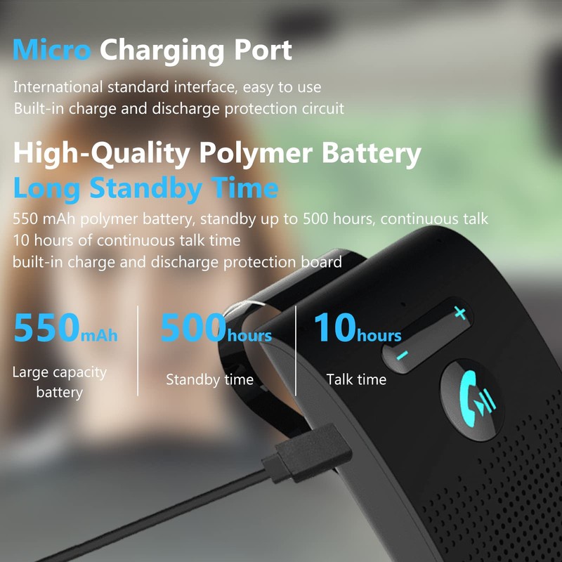 Handsfree Bluetooth for Phone Car Kit, Bluetooth Car Speaker Auto