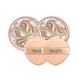AGE2WENNESS 에이지투웨니스 앰플 에센스 팩트 다이아 물광샷 리필x2개, 21호 라이트베이지, 14g / 에이지투웨니스 앰플 에센스 팩트 다이아 물광샷 리필x2개, 21호 라이트베이지, 14g