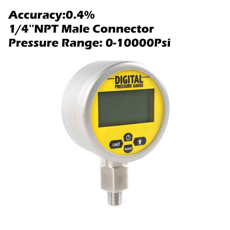 IMELBUFF 10000 PSI Digital Hydraulic Pressure Gauge Pressure Sensor 1/4-Inch