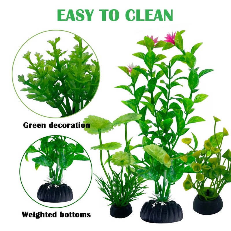 Vibury Fish Tank Aquatic Plants, 14 Pack Aquarium Plants Green