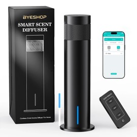 Waterless Essential Oil Diffuser with App, Cordless Rechargeable Cold Air Diffuser | Up to 2000 sq ft Coverage, 120mL, Smart Schedules, Pet-Friendly, Quiet Scent Diffuser for Home/Office/Hotel