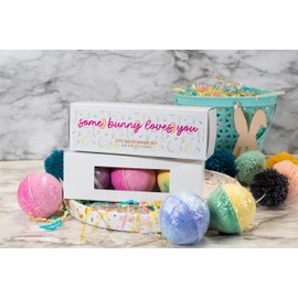 Easter Bath Bomb Set - 3pc, Easter Basket Stuffers For Girls Teens Kids Children (Some Bunny Loves You)
