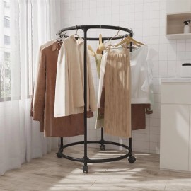 Perchero Circular Giratorio Con Ruedas, Metal Resistente