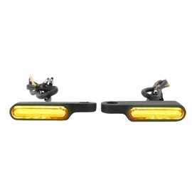 1 Pair Motorcycle LED Turn Signal Running Lights Retro Style Blinker Indicator Lamp for CB1000R Shadow XL700V Silver Wing DC12V Black Housing