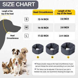 Meifsou Quiet Ears for Dogs - Adjustable Ear Covers for Noise, No Shake Dog Head Wrap, Dog Calming Hood for Thunder, Lightning, Fireworks, Vet Visits, Polyester and Stretch Cotton Blend, Grey L