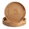 Coffee Table Tray Round Rattan Ottoman Tray Woven Serving Trays