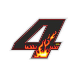 Quattroerre 13154 Number Racing Flames 4, 10 x 7.5 cm
