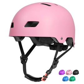 FAYDUDU Kids Bike Helmet Toddler Skateboard Helmets for Ages 3-13 Years Boys Girls CE Certified Safety Adjustable Multi-Sport Roller Skating Scooter Cycling Helmet (Pink, M)