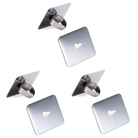 Operitacx 6 STK Ringe Silber Mini-Nagellack Künstlerwerkzeug zum Mischen Gel-Nagellack weißer Nagellack Edelstahlpalette Nail-Art-Ring bilden Spatel Rostfreier Stahl Make-up-Palette Kosmetik