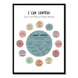 NymphFable Mental Health Wall Decor Poster I Can and Cannot Control Inspirational Quotes Poster for Office Classroom Decor 12x16 in Unframed