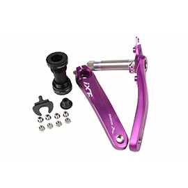 am Bicycle Crank Arm Set BCD 104 Road Mountain Bike Crankset with Bottom Bracket (Purple)