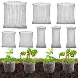 Pack of 8 Stainless Steel Root Protection for Plants, Vole Basket, Plant Basket, Vole Protection, Metal Mesh Bag Made of Stainless Steel, Plant Root Protection for Protection of the Roots of Trees,