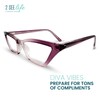 Clear Purple Funky Cat Eye Reading Glasses for Women with