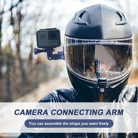 JEYORZY Set of 2 Adjustable Pivot Arm Extension Arms, Swivel Arm Mount Head Strap Mount, Adjustable Swivel Arm, Camera Fixed Joints Bracket with Short & Long Screw, for Action Cameras