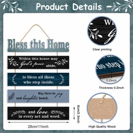 HPNIUB Bible Verse Wood Sign,Sunflower Christian Wall Art,Bible Verse Wooden Plaques(1.5"x12"),Farmhouse Bible Sign,Inspirational Plaque Sign for Home,Farmhouse,Kitchen,Office Decor… (blue)