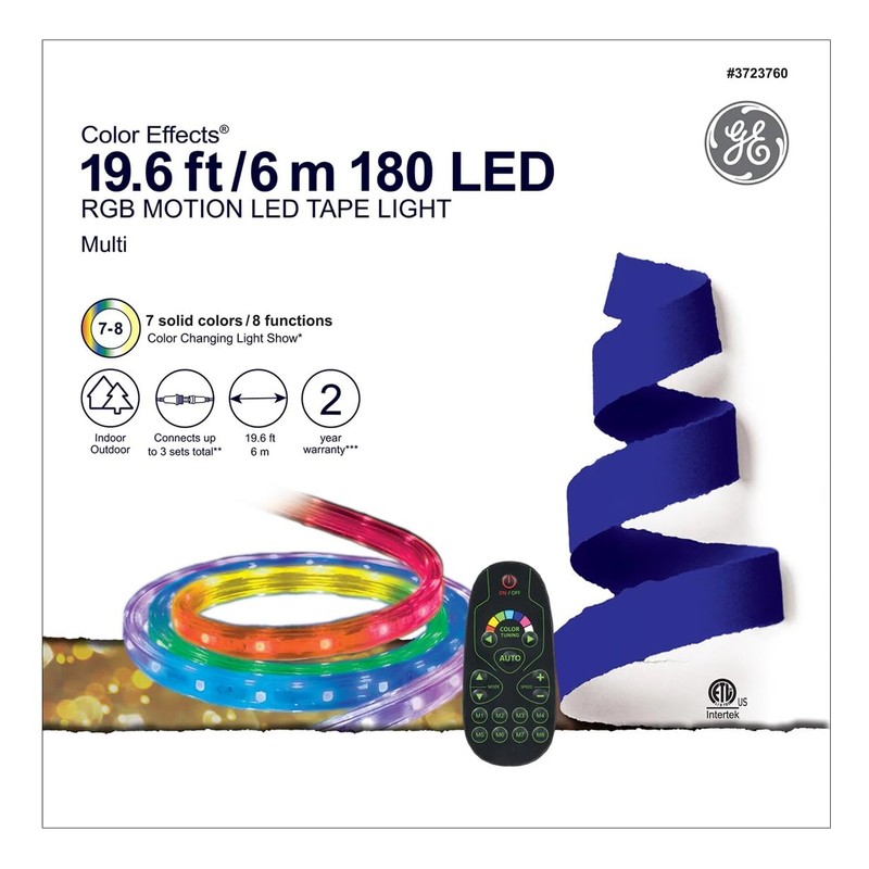 GE Color Effects 180-Light 19.6-ft Color Changing Integrated LED Christmas