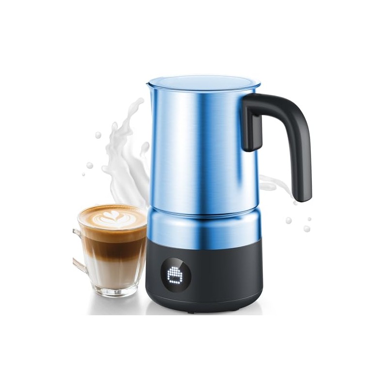 AMZCHEF 8-IN-1 Milk Frother and Steamer 600W w/Smart Touch Control,