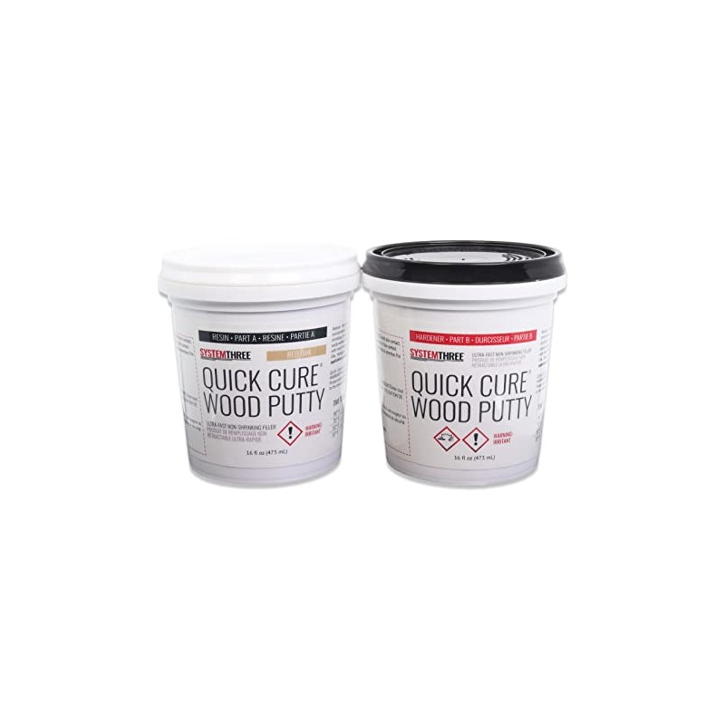 System Three Quick Cure Putty, Red Oak, Quart Kit