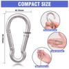 CTB Dealz Oval Carabiner Stainless Steel with Clips 3.15" -
