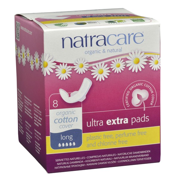 NatraCare Organic & Natural Ultra Extra Pads Long 8 Counts