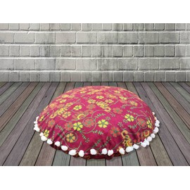 My Dream Carts 18 Inch Floor Pillow Case “Cover Only” Mediation Cushion Cover Pouf Cover for Home Decorations Sofa Couch Bed Chair Living Room Throw Pillow Covers Round Cushion Cases (Without Filler)