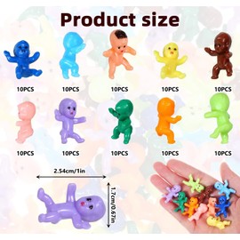100 Pcs Mini Plastic Babies – Tiny 1" Baby Figurines for Baby Shower Games, Gender Reveal Party, DIY Crafts