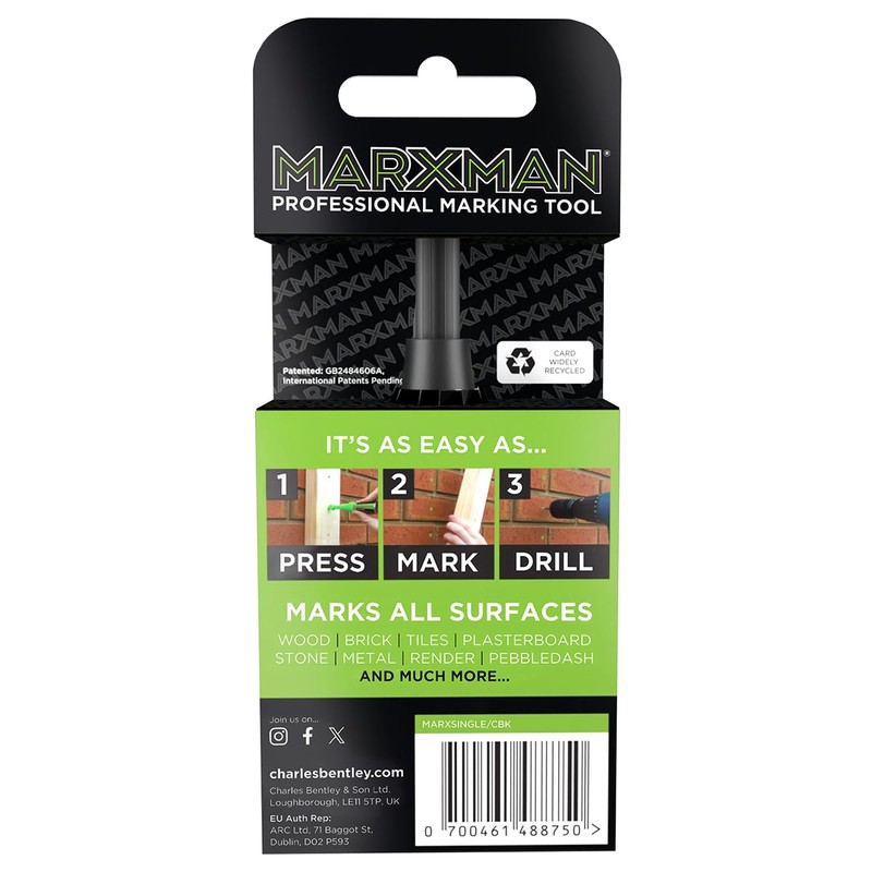Marxman Deep Hole Chalk Non- Permanent DIY Marking Tool Pen