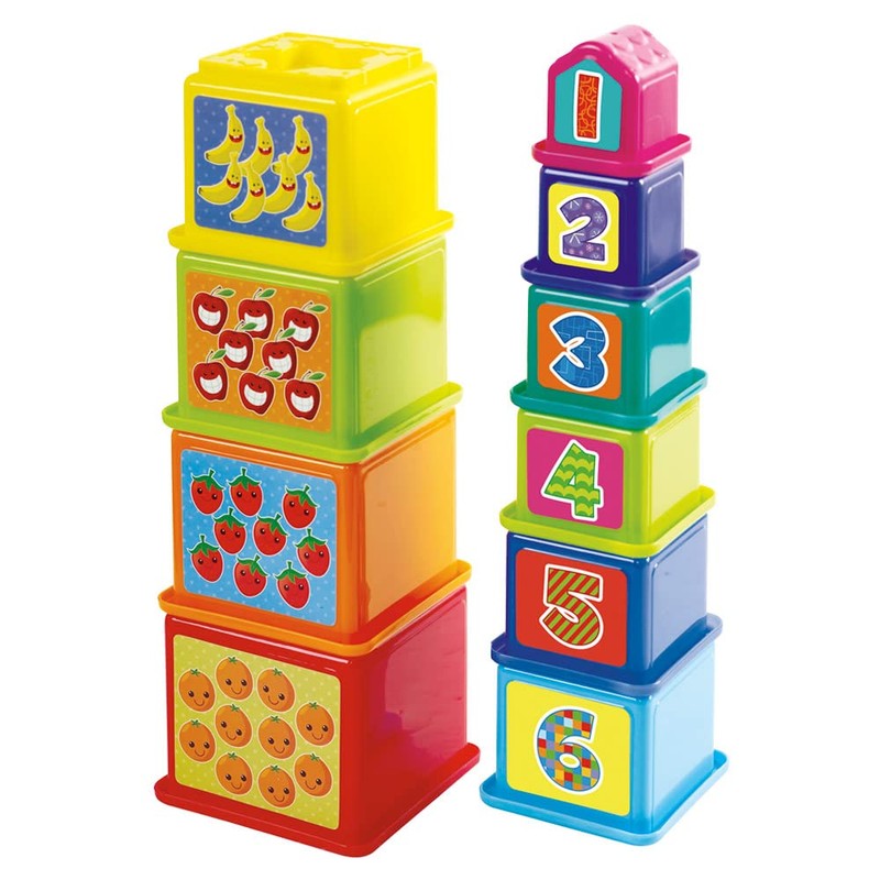 COLORBABY Play, Quadratische Würfel Turm Spiel (44285)