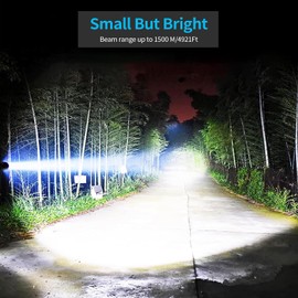 Rechargeable Flashlight with Long Beam and Belt Clip Small Flashlight with 5 Modes Zoomable Waterproof Adjustable Brightness High Lumens Powerful Handheld Flashlight for Outdoor Emergency Camping