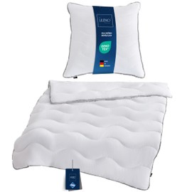 LILENO HOME Premium Summer Duvet 135 x 200 cm + Pillow 80 x 80 cm [Set of 1] with Sanitized Hypoallergenic - Extra Soft Duvet 135 x 200 cm + Pillow 80 x 80 cm - for Summer - Washable up to 95 °C