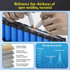 AWithZ 9000W Battery Spot Welder, Rotary Knob Operation 100 Gears Adjustable Foot Pedal Operated, 0.1-0.3mm Spot Welder with Dual Pulse Output, Portable Spot Welder for Making DIY Battery Packs