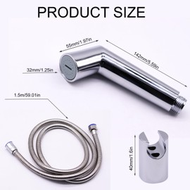 Hand Shower for Bidet Toilet, Bidet Hand Shower Set, Shower Head Bidet Sprayers, Shower Sprayer with Hose, Adjustable Hand Bidet Sprayer for Pets, Shower, Toilet, Bathroom