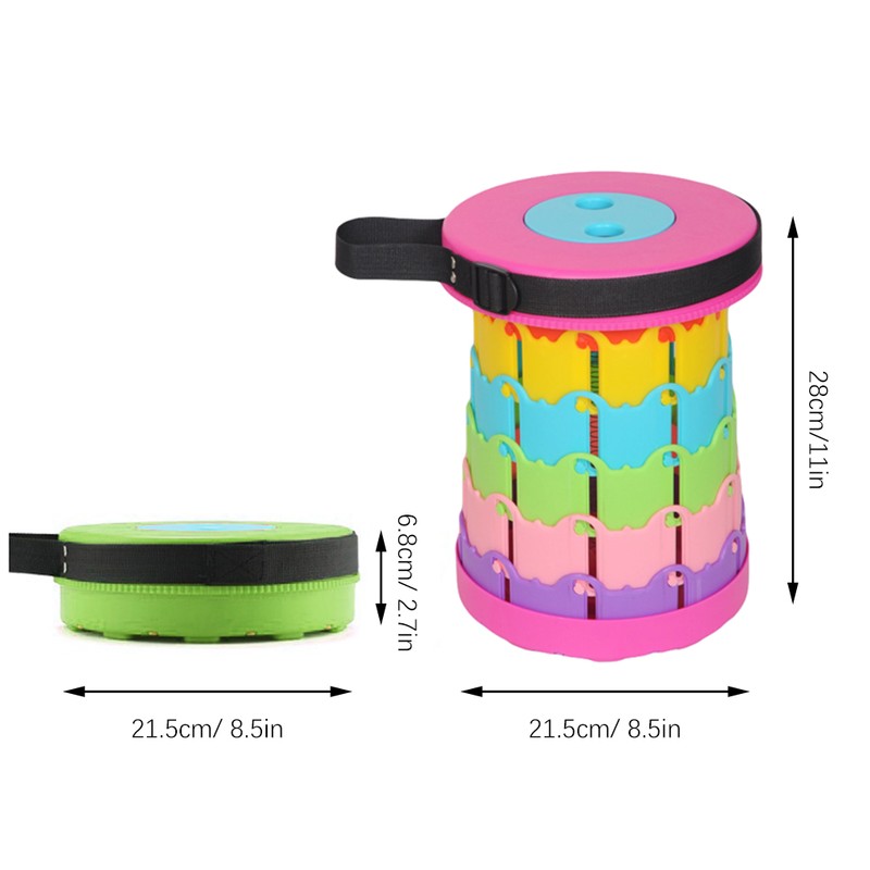 Telescopic Stool Rainbow Portable Retractable Collapsible Stools for Camping Fishing