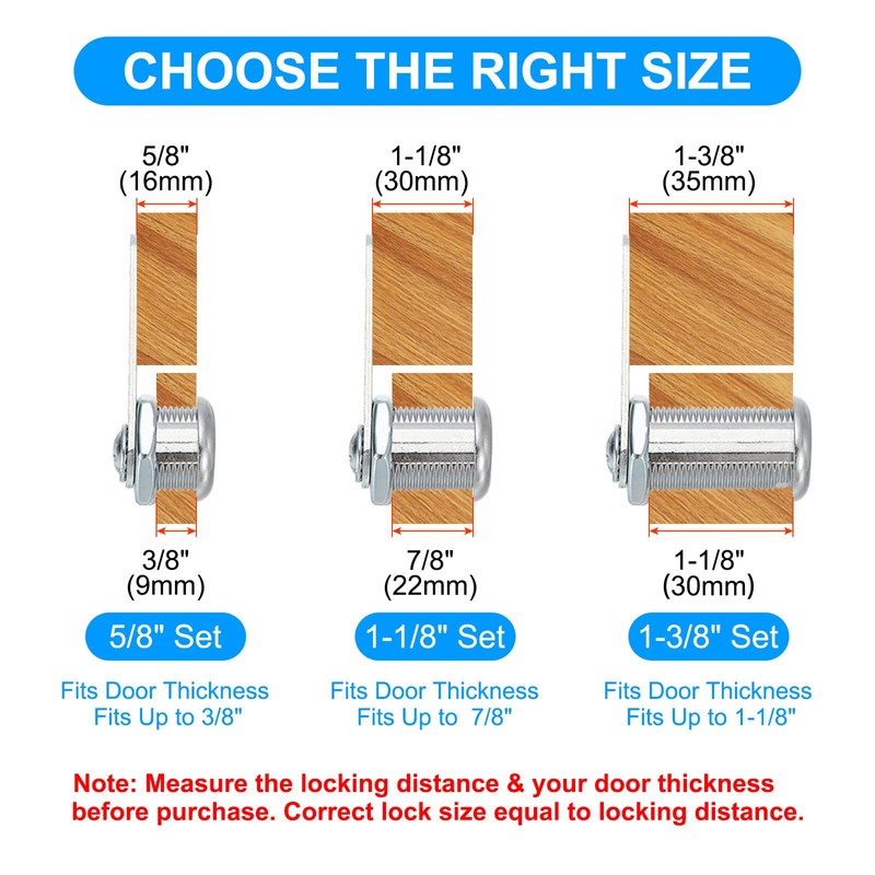 PATIKIL 1/8 Inch Cabinet Locks with Keys, 20 Pack Zinc