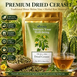 WOTIHA Cerasee Tea 67g/2.36oz - Natural Dried Bitter Melon Leaves, Wildcrafted Herbal Tea, Resealable Fresh Pouch