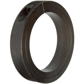 Climax Metal H2C-343 Steel Two-Piece Recessed Screw Clamping Collar, Black Oxide Plating, 3 7/16" Bore Size, 4-3/4" OD, With 3/8-24 x 1 1/4 Set Screw