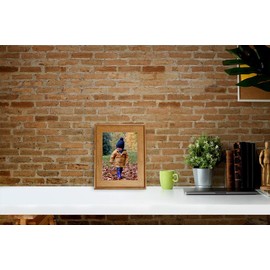 HUIXIANG Picture Frame 6x8 Vintage Portrait Photo Frames Retro Landscape & Horizontal Poster Frame Standing or Wall Mountable, Birthday Gift for Parents Woman Wedding Anniversary 8x6 Inch (Wood)