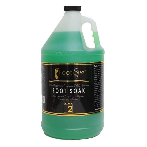 FOOT SPA - Foot Soak - Cleanses, Softens, and Refreshes - Made With Eucalyptus & Peppermint Oil - 128 Oz Gallon - Bulk, Refill Gallon
