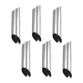 WHTCHSU Cannoli Tubes, 5 inch Large Stainless Steel Cannoli Forms Non-stick cream horn Danish Pastry Molds for Croissant Shell Cream Roll Pack of 6
